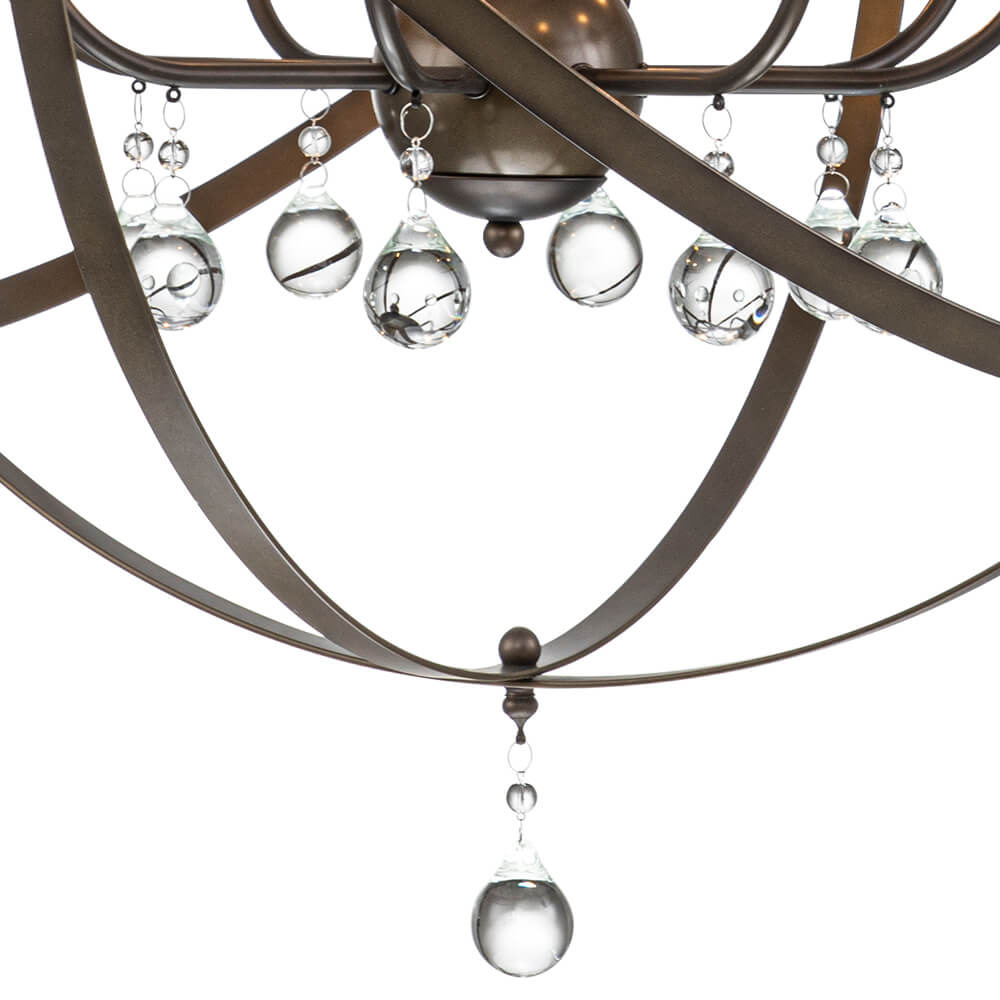 (OpenBox) Classic 8-Light Sphere Chandelier with Crystal Accents