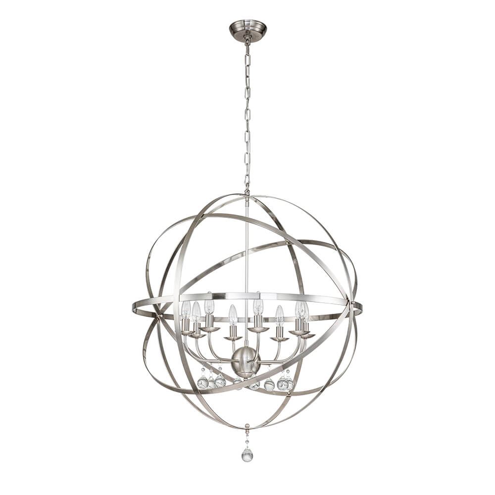 (OpenBox) Classic 8-Light Sphere Chandelier with Crystal Accents