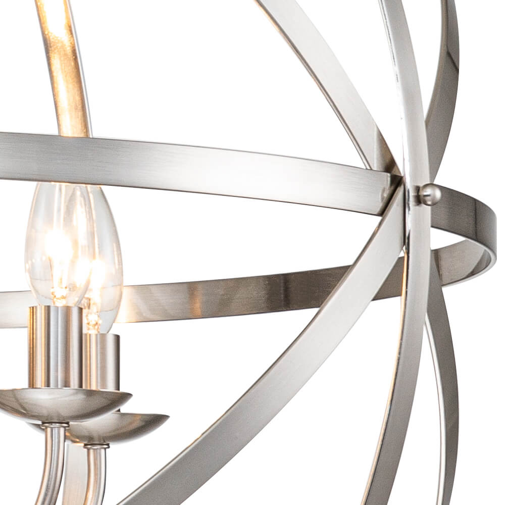 (OpenBox) Classic 8-Light Sphere Chandelier with Crystal Accents