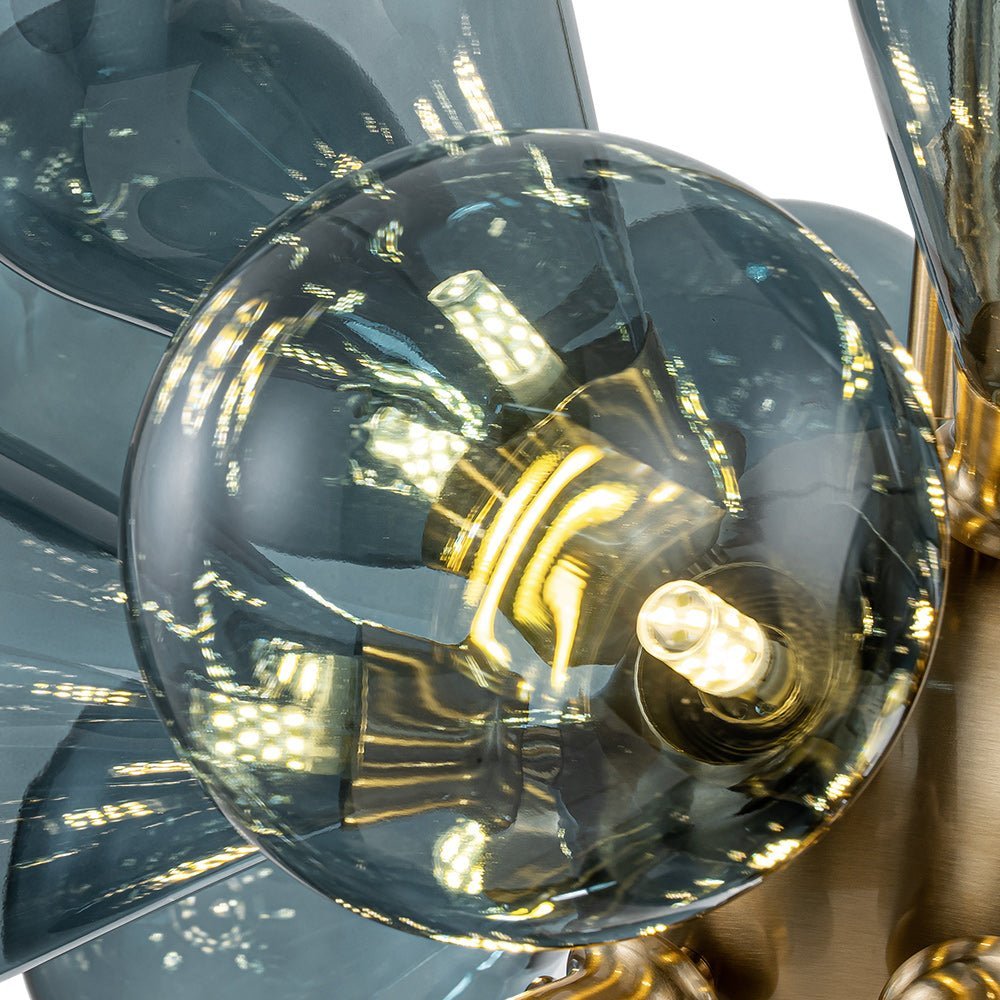 (OpenBox) Cluster Blue Glass Bubble Chandelier