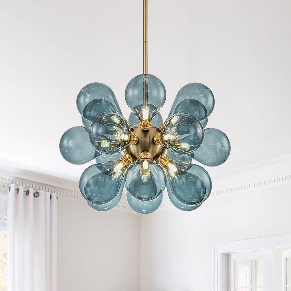 (OpenBox) Cluster Blue Glass Bubble Chandelier