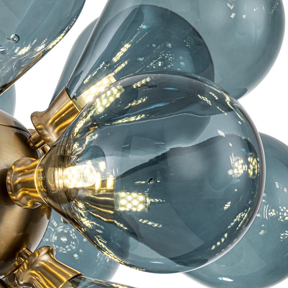 (OpenBox) Cluster Blue Glass Bubble Chandelier