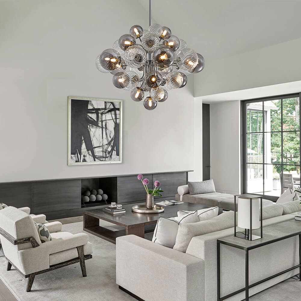 (OpenBox) Cluster Glass Globe Bubble Chandelier 23.6/31.5 Wide Large Chandelier