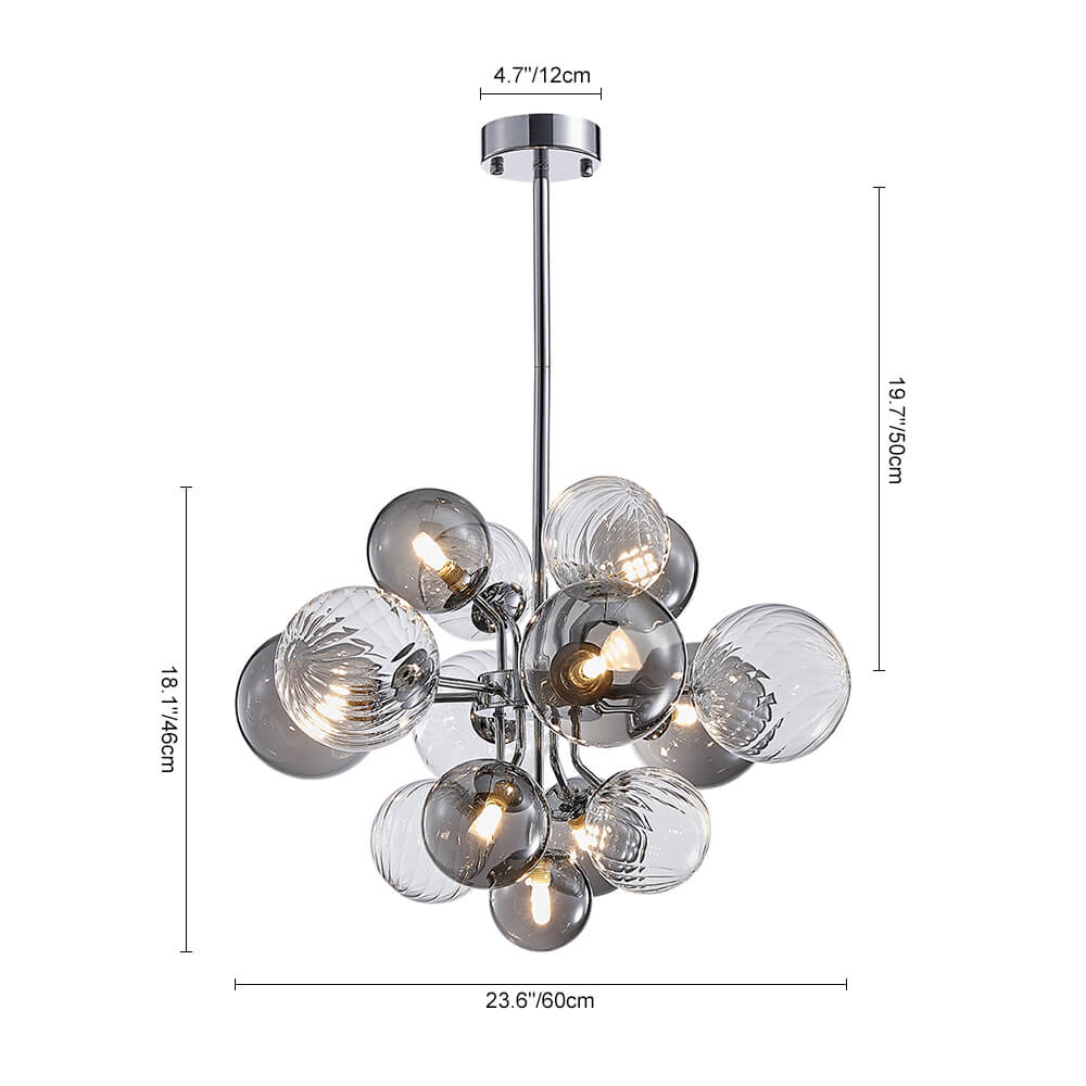(OpenBox) Cluster Glass Globe Bubble Chandelier 23.6/31.5 Wide Large Chandelier