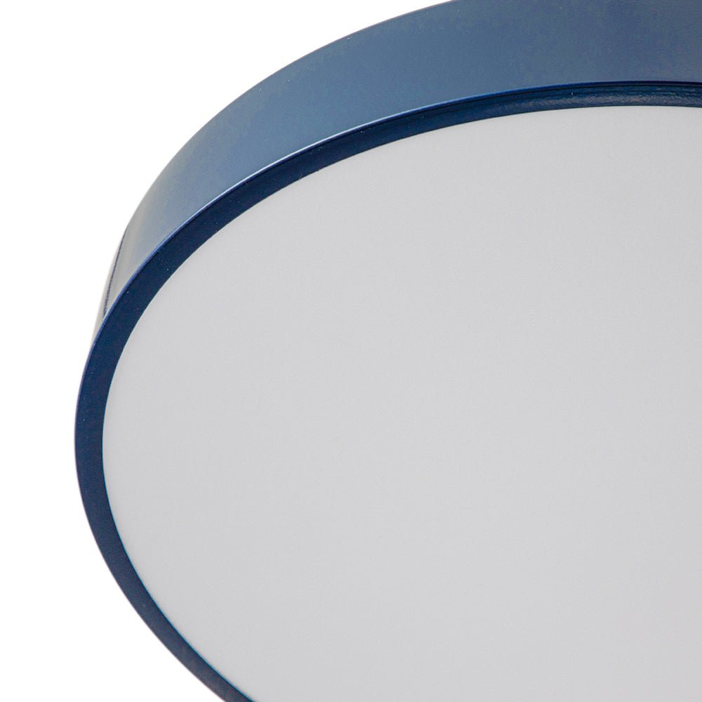 (OpenBox) Contemporary Brass Blue Round LED Semi Flush Lighting