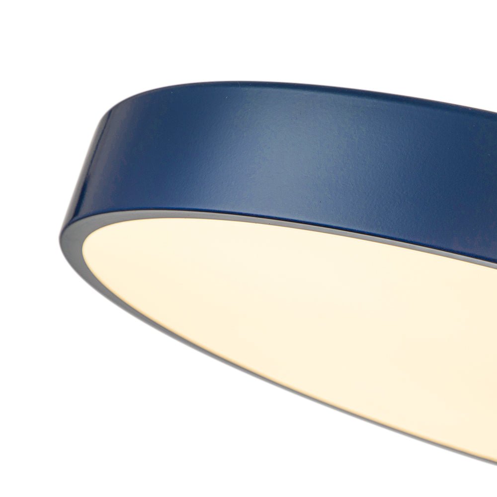 (OpenBox) Contemporary Brass Blue Round LED Semi Flush Lighting