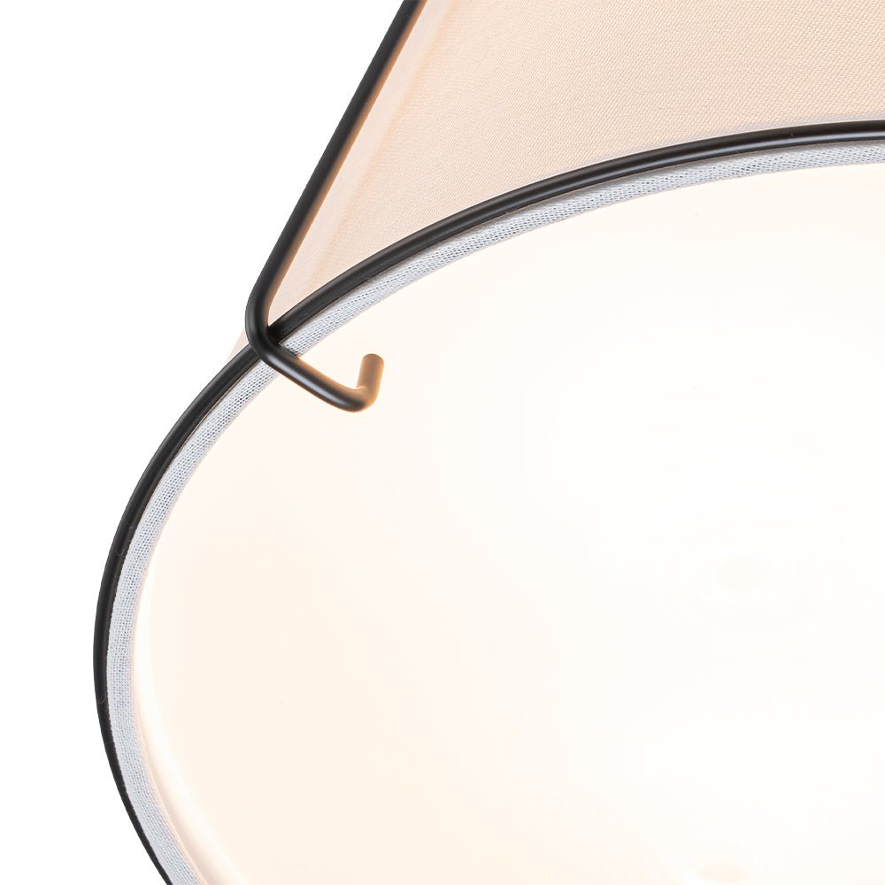 (OpenBox) Contemporary Wide Linen Drum Brass Semi Flush Mount