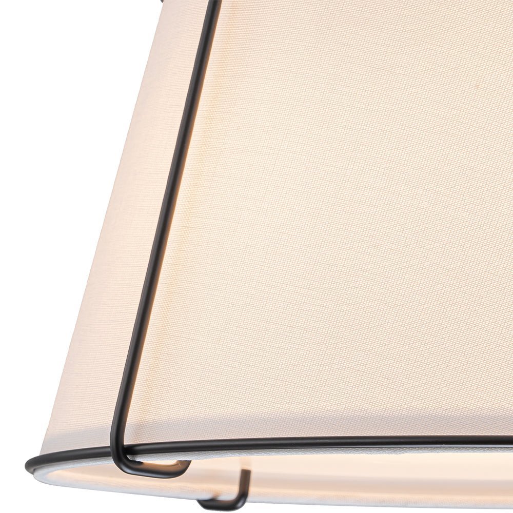 (OpenBox) Contemporary Wide Linen Drum Brass Semi Flush Mount