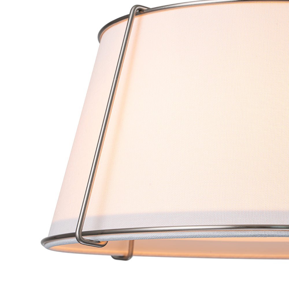 (OpenBox) Contemporary Wide Linen Drum Brass Semi Flush Mount