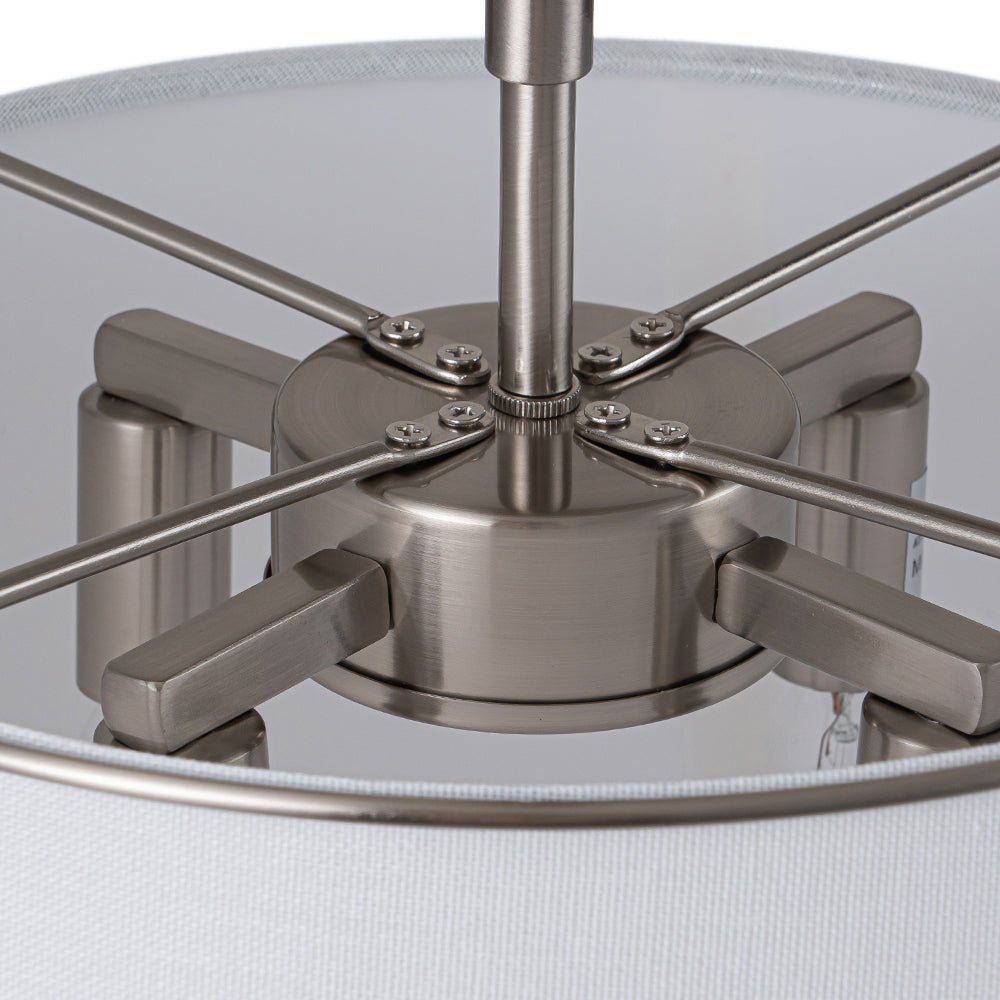 (OpenBox) Contemporary Wide Linen Drum Brass Semi Flush Mount