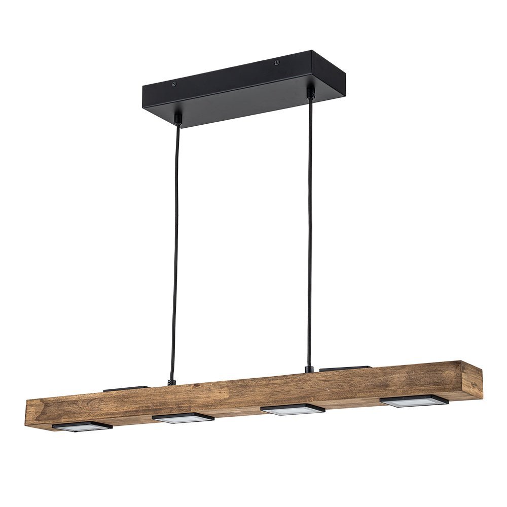(OpenBox) Dimmable LED Linear Oak Wood Kitchen Island Pendant