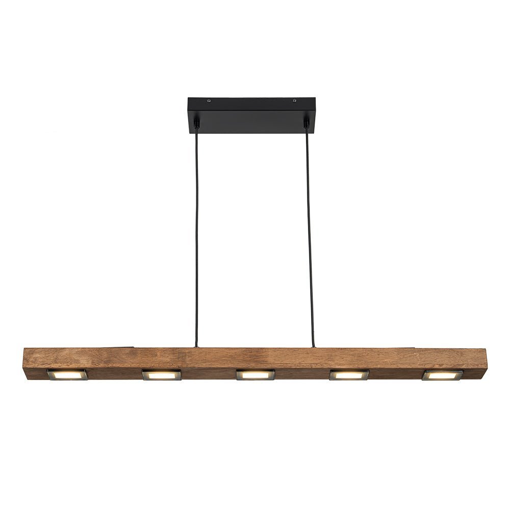 (OpenBox) Dimmable LED Linear Oak Wood Kitchen Island Pendant