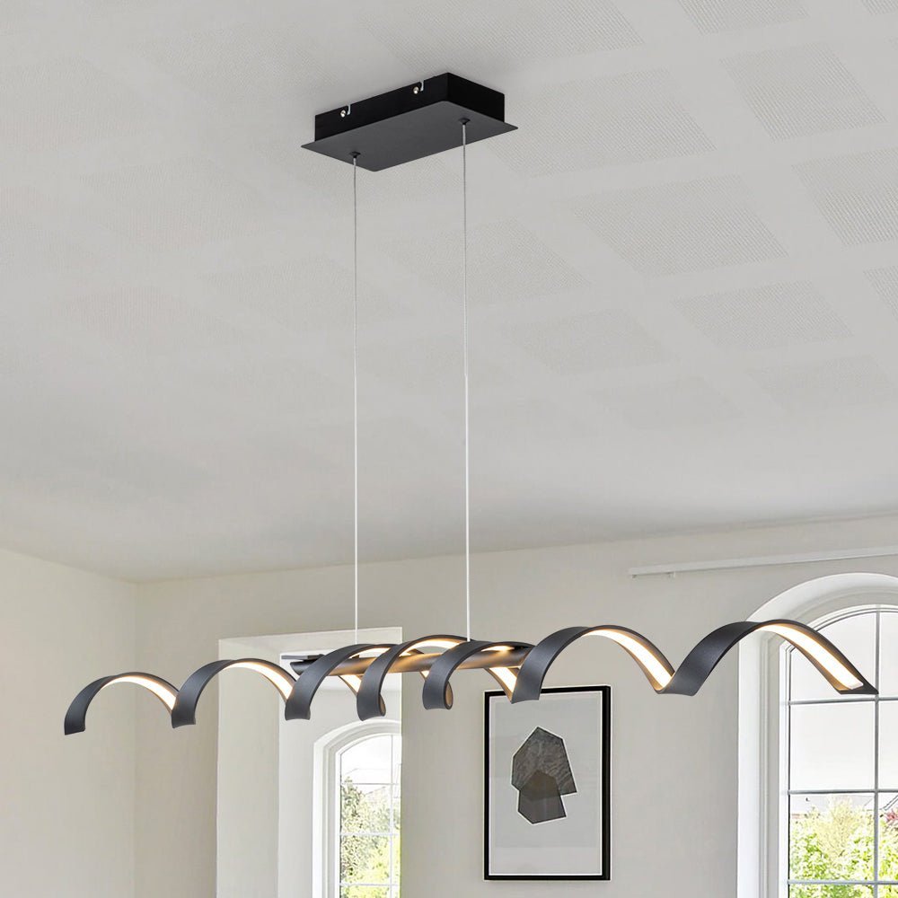 (OpenBox) Dimmable Wavy Linear LED Kitchen Island Pendant