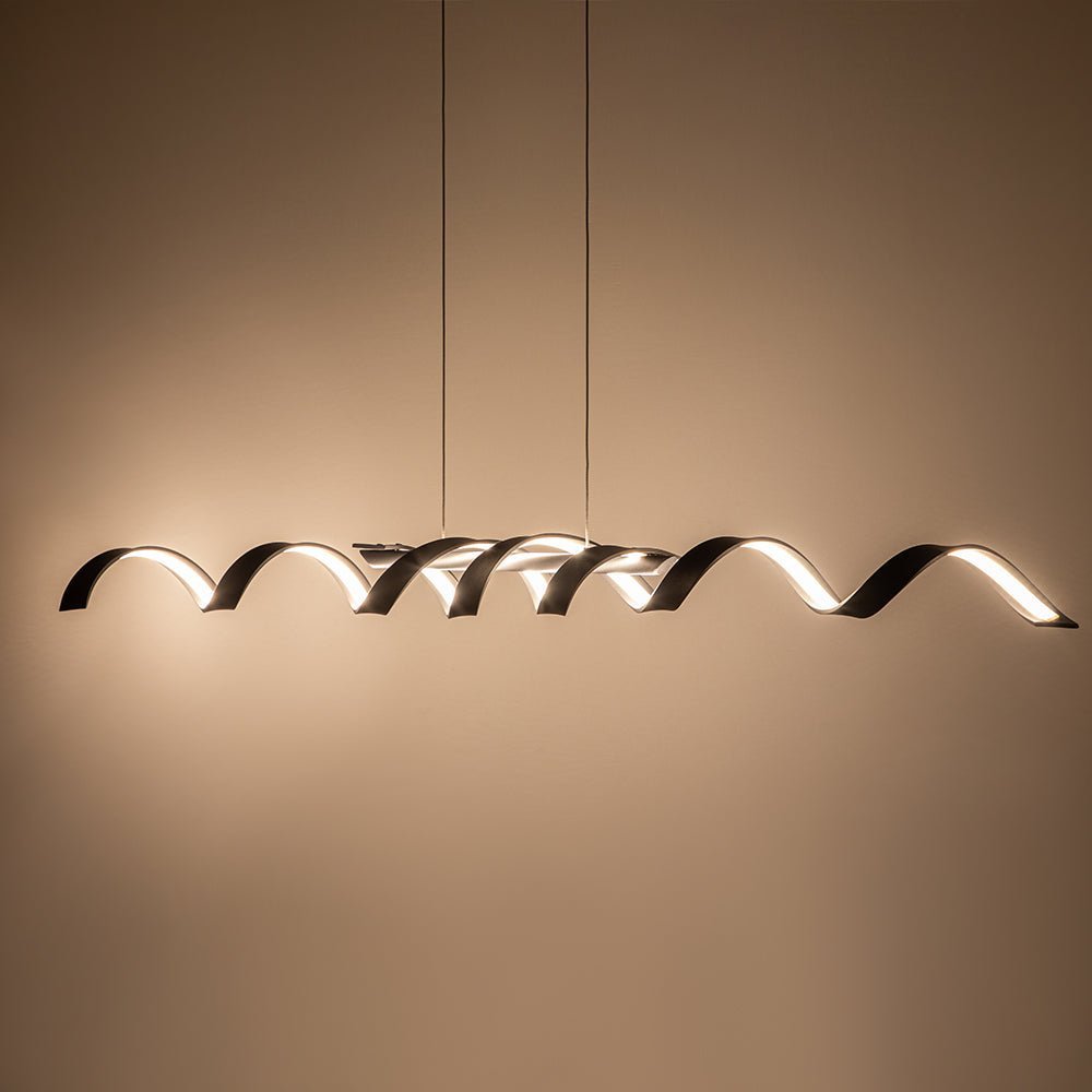(OpenBox) Dimmable Wavy Linear LED Kitchen Island Pendant
