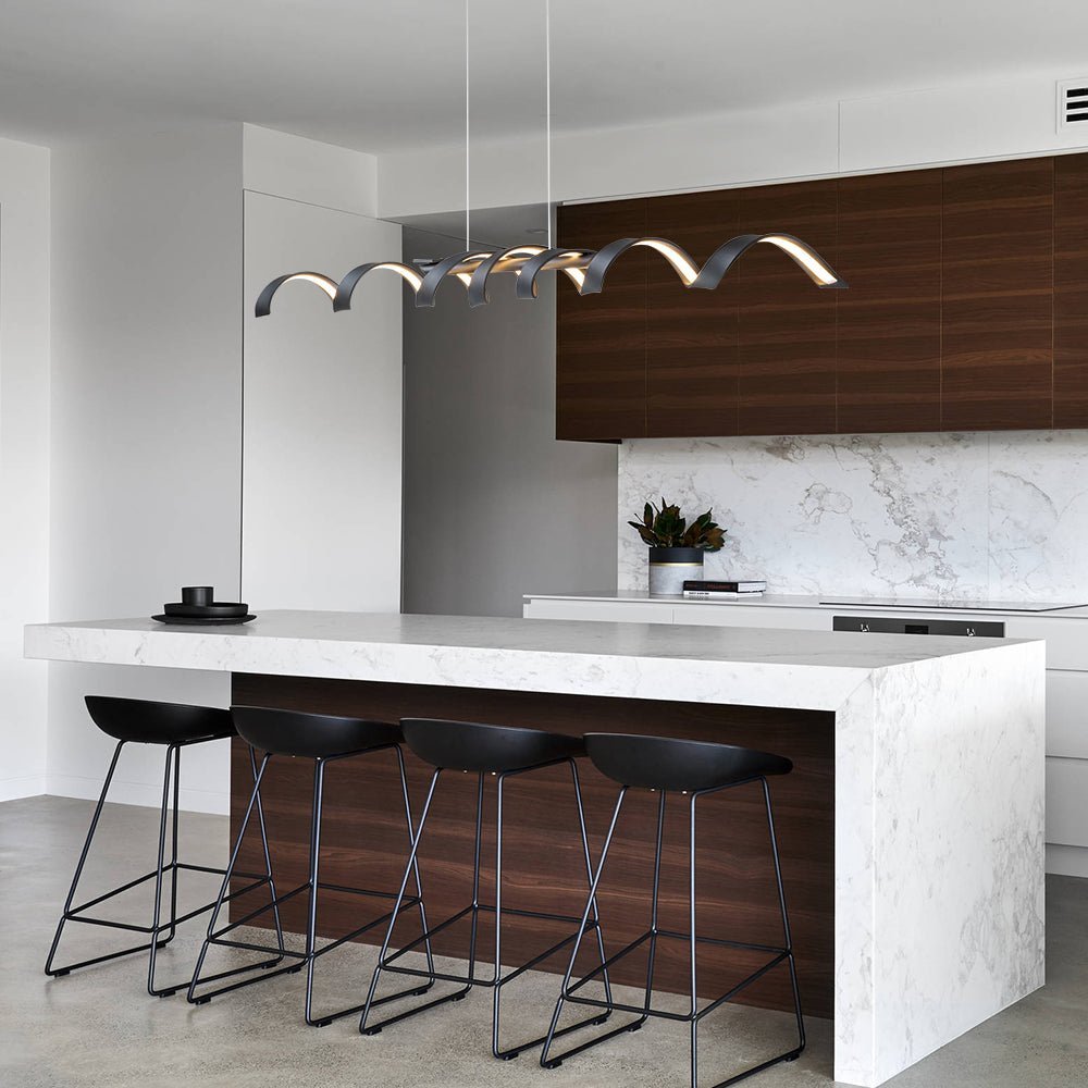 (OpenBox) Dimmable Wavy Linear LED Kitchen Island Pendant