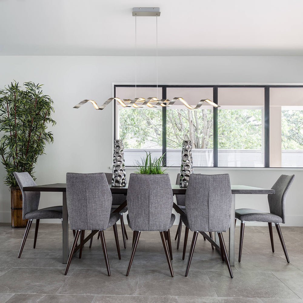 (OpenBox) Dimmable Wavy Linear LED Kitchen Island Pendant