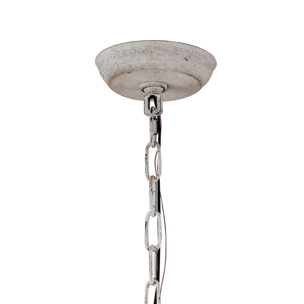 (OpenBox) Distressed White Shabby Chic Candle Style Chandelier