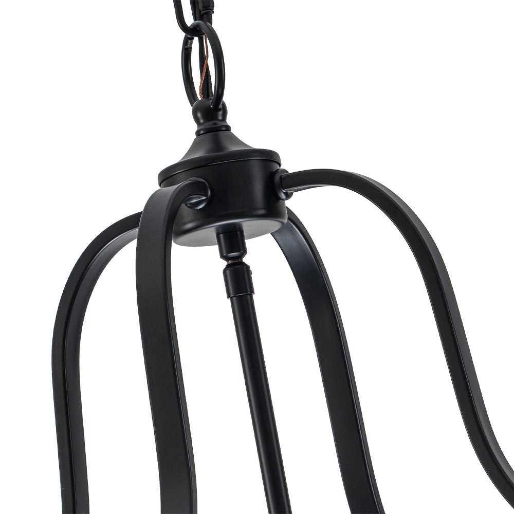 (OpenBox) Farmhouse Wide Clear Glass Cylinder Cage Pendant