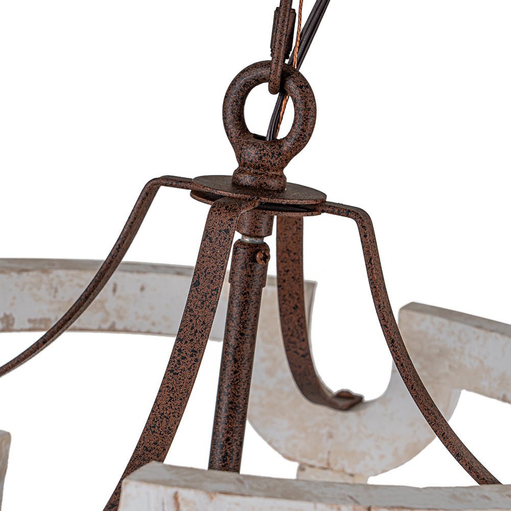 (OpenBox) Farmhouse Wood Cylinder Pendant Light