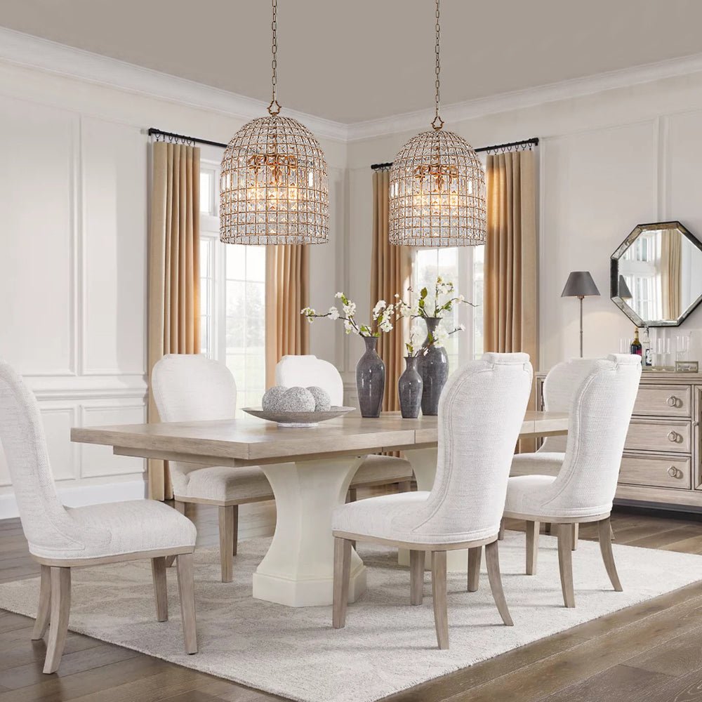 (OpenBox) French Antique Brass Crystal Cage Chandelier
