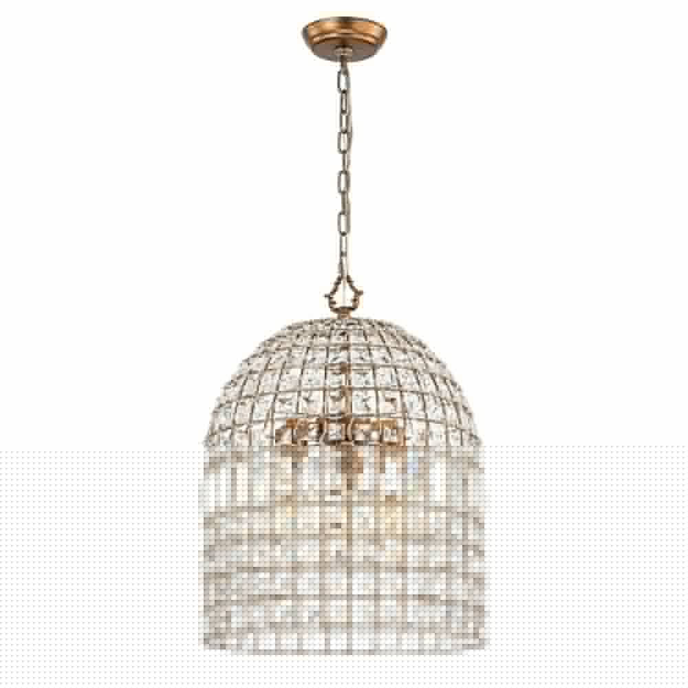 (OpenBox) French Antique Brass Crystal Cage Chandelier