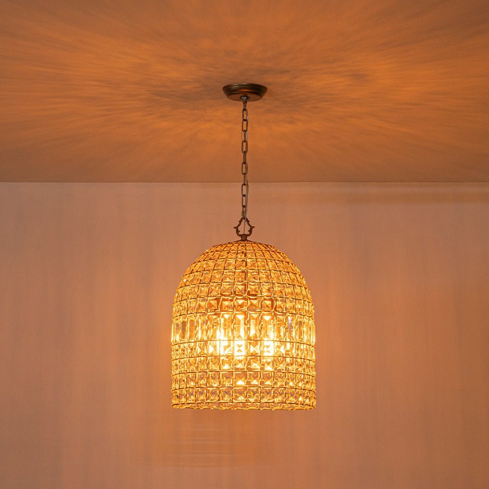 (OpenBox) French Antique Brass Crystal Cage Chandelier