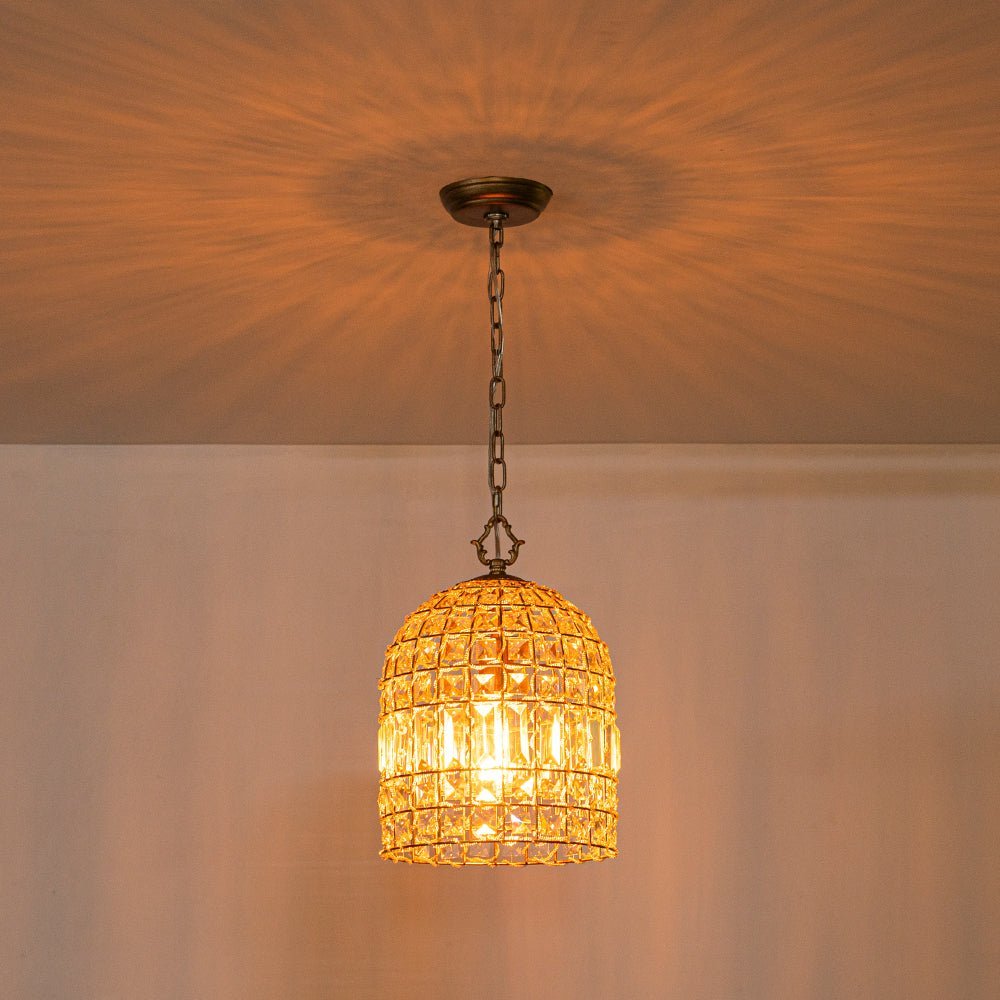 (OpenBox) French Antique Brass Crystal Cage Chandelier