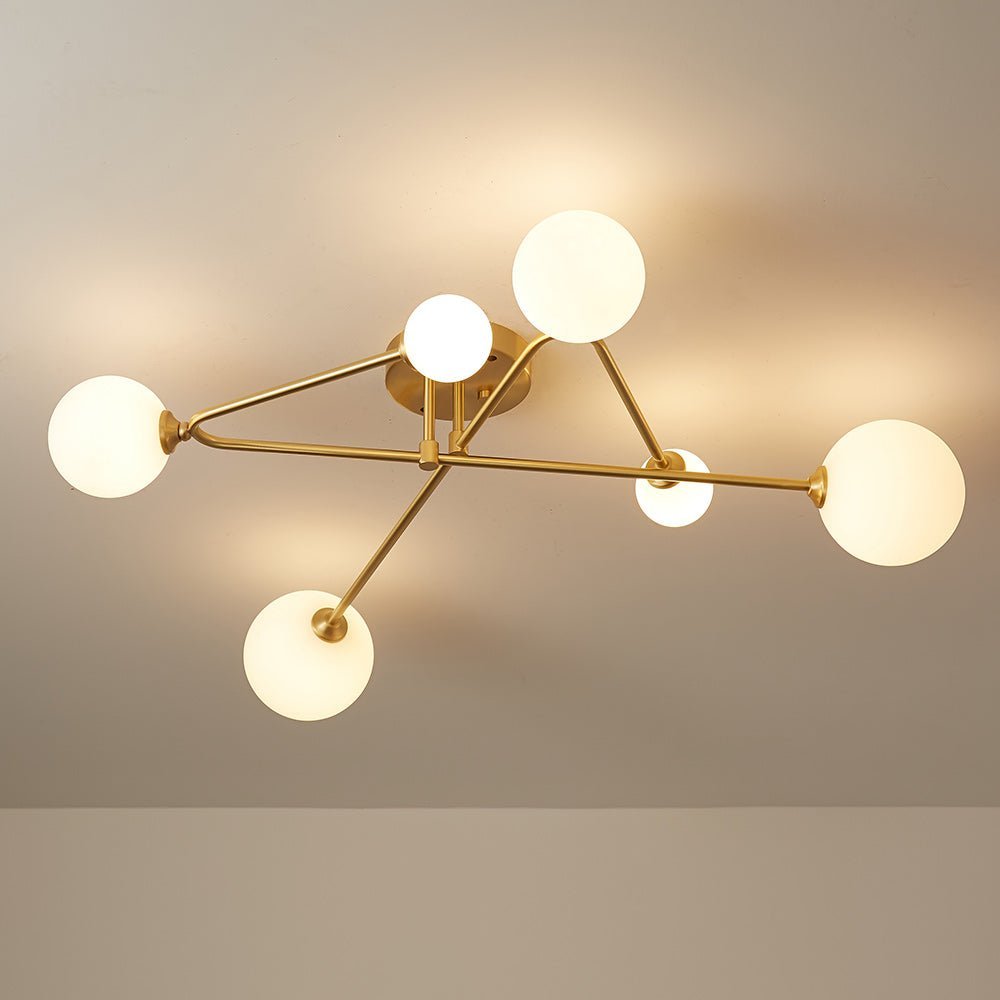 (OpenBox) Frosted Bubble Linear Sputnik Semi Flush Mount