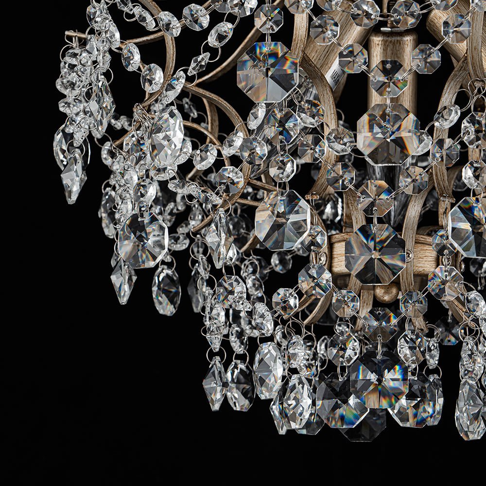 (OpenBox) Glam Bloom Draped Crystal Accented Semi Flush Mount