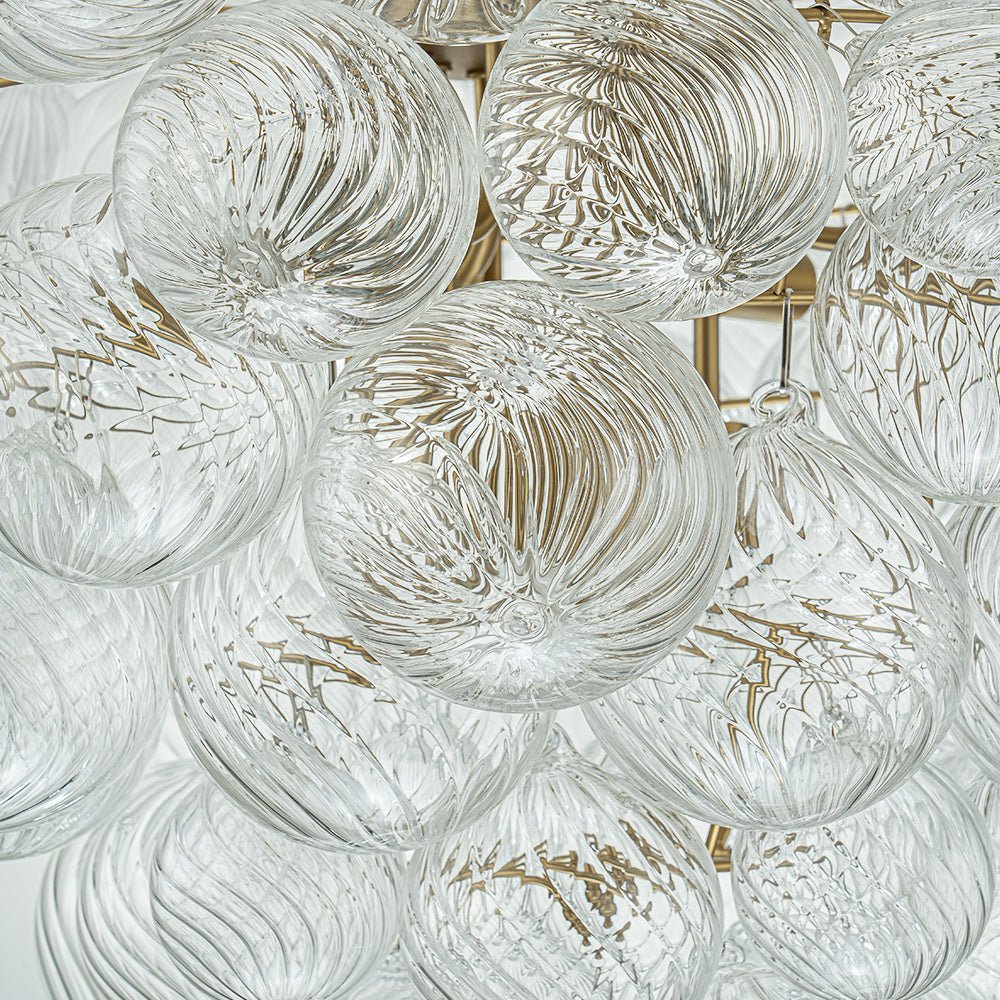 (OpenBox) Glam Brass Cluster Ribbed Glass Globe Bubble Chandelier