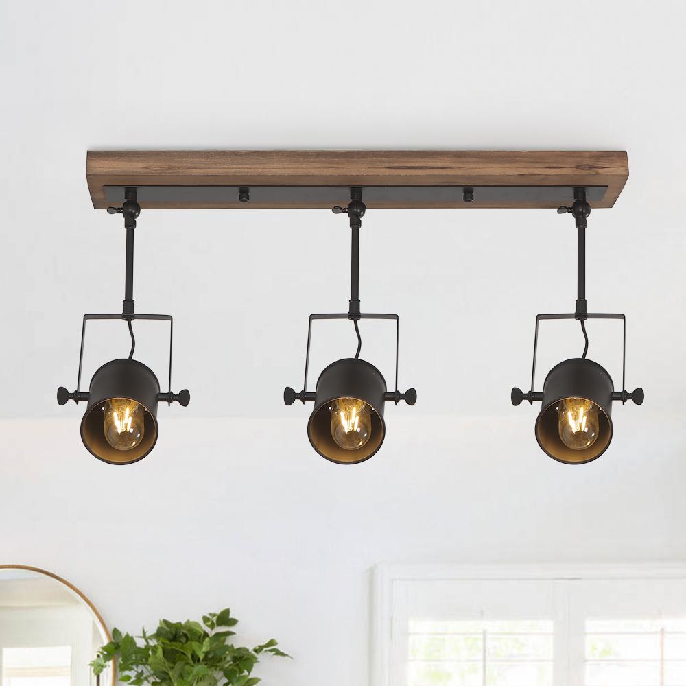 (OpenBox) Industrial 3-Light Semi Flush Track Light