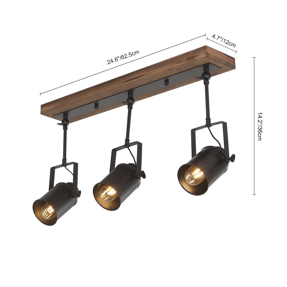 (OpenBox) Industrial 3-Light Semi Flush Track Light