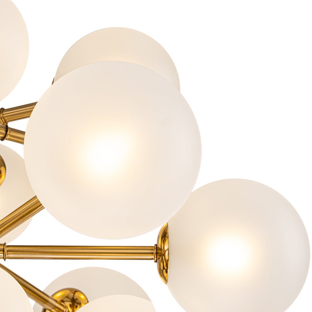 (OpenBox) Mid-Century Frosted Glass Bubble Tiered Sputnik Chandelier