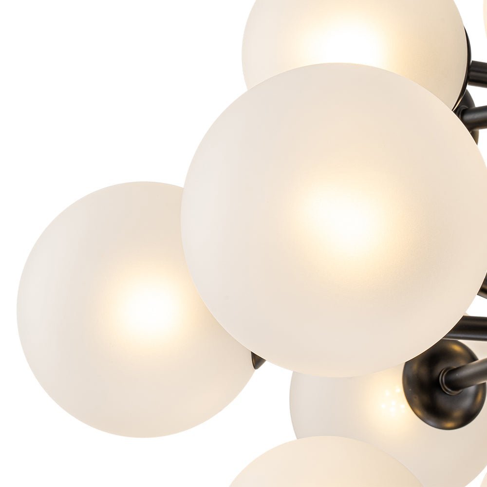 (OpenBox) Mid-Century Frosted Glass Bubble Tiered Sputnik Chandelier