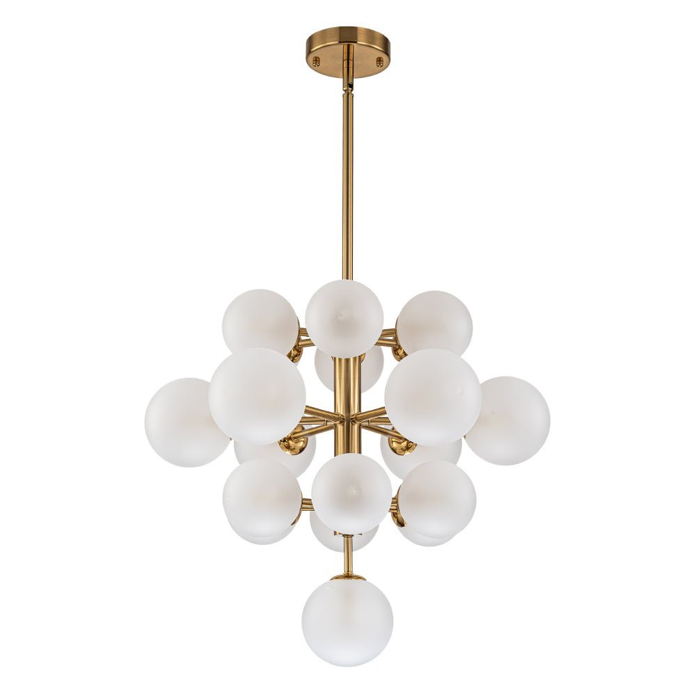 (OpenBox) Mid-Century Frosted Glass Bubble Tiered Sputnik Chandelier
