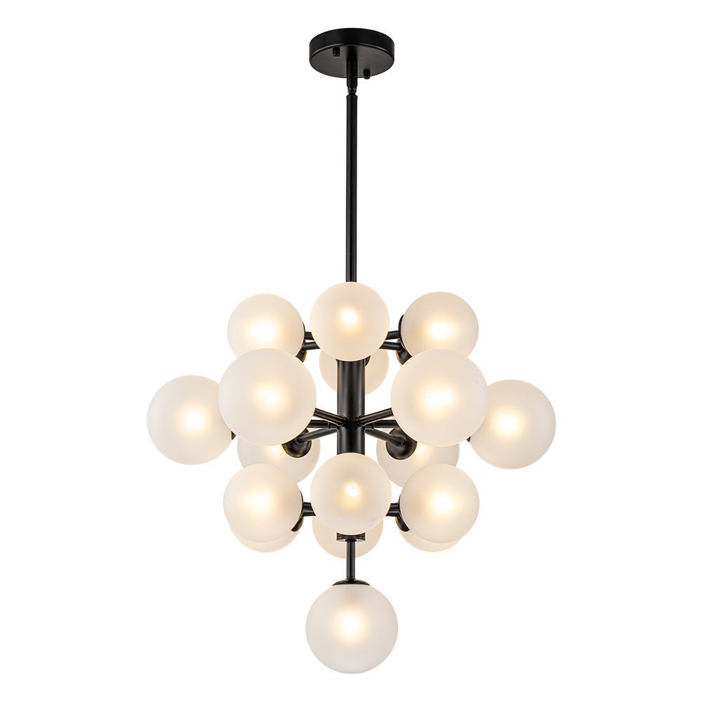 (OpenBox) Mid-Century Frosted Glass Bubble Tiered Sputnik Chandelier