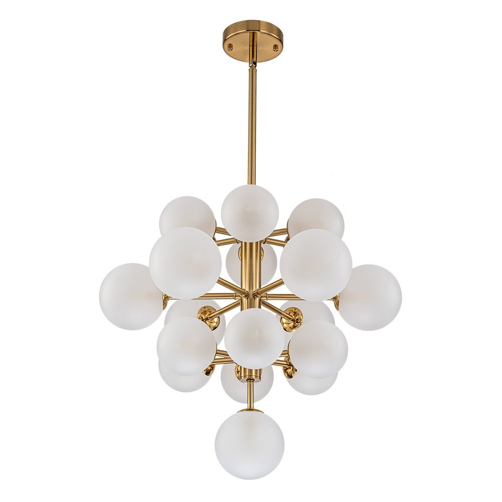 (OpenBox) Mid-Century Frosted Glass Bubble Tiered Sputnik Chandelier