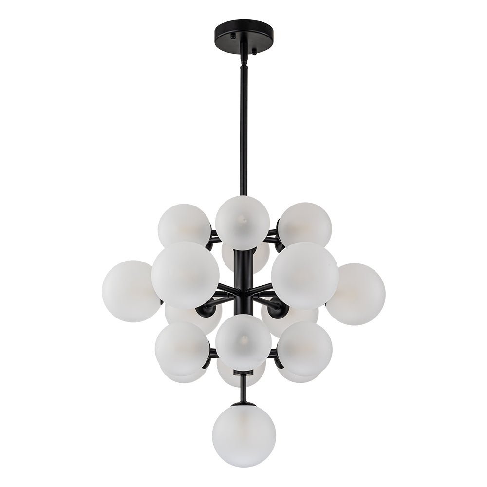 (OpenBox) Mid-Century Frosted Glass Bubble Tiered Sputnik Chandelier