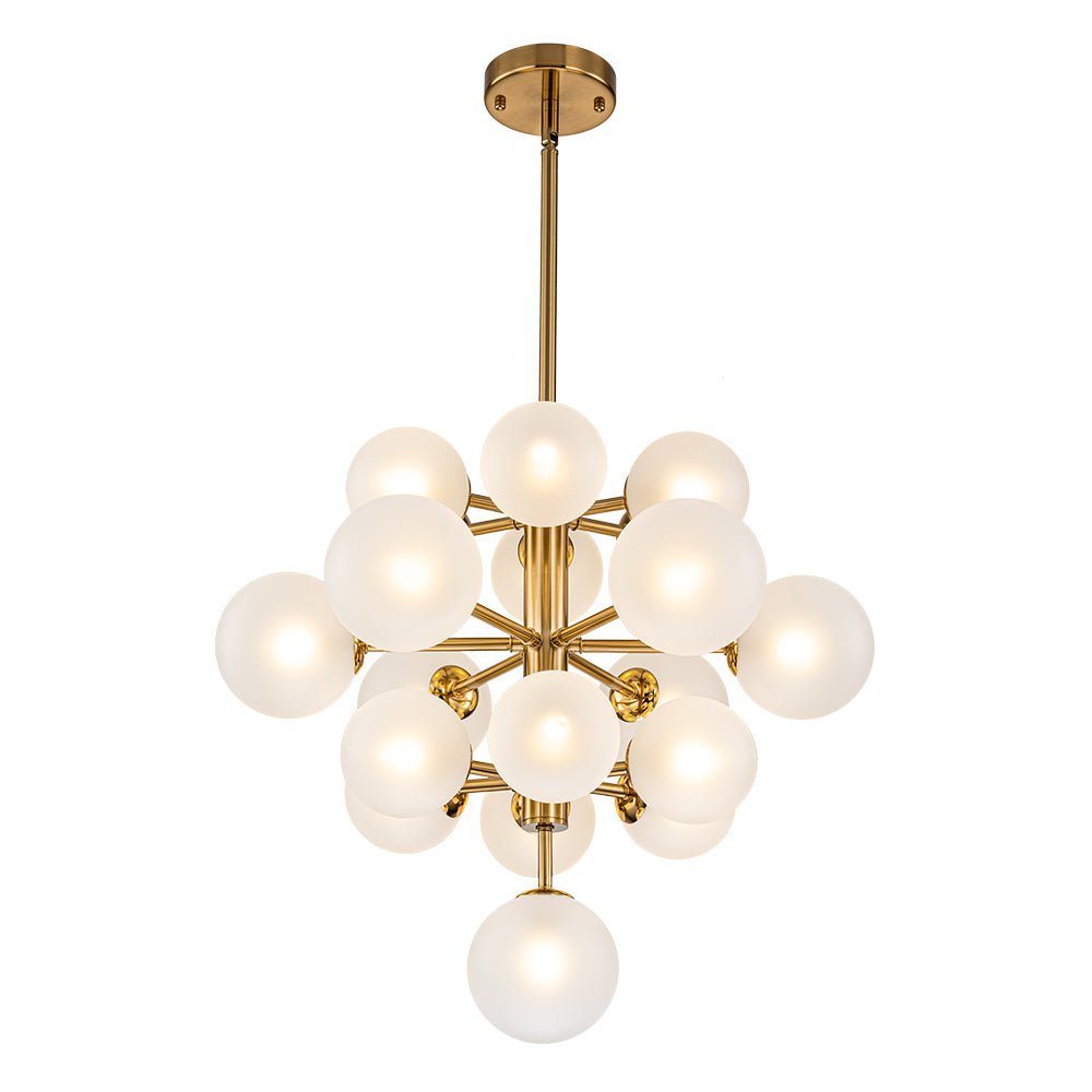 (OpenBox) Mid-Century Frosted Glass Bubble Tiered Sputnik Chandelier