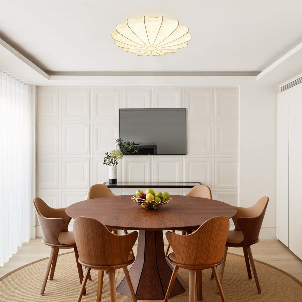 (OpenBox) Mid-Century Modern White Flush Mount Light