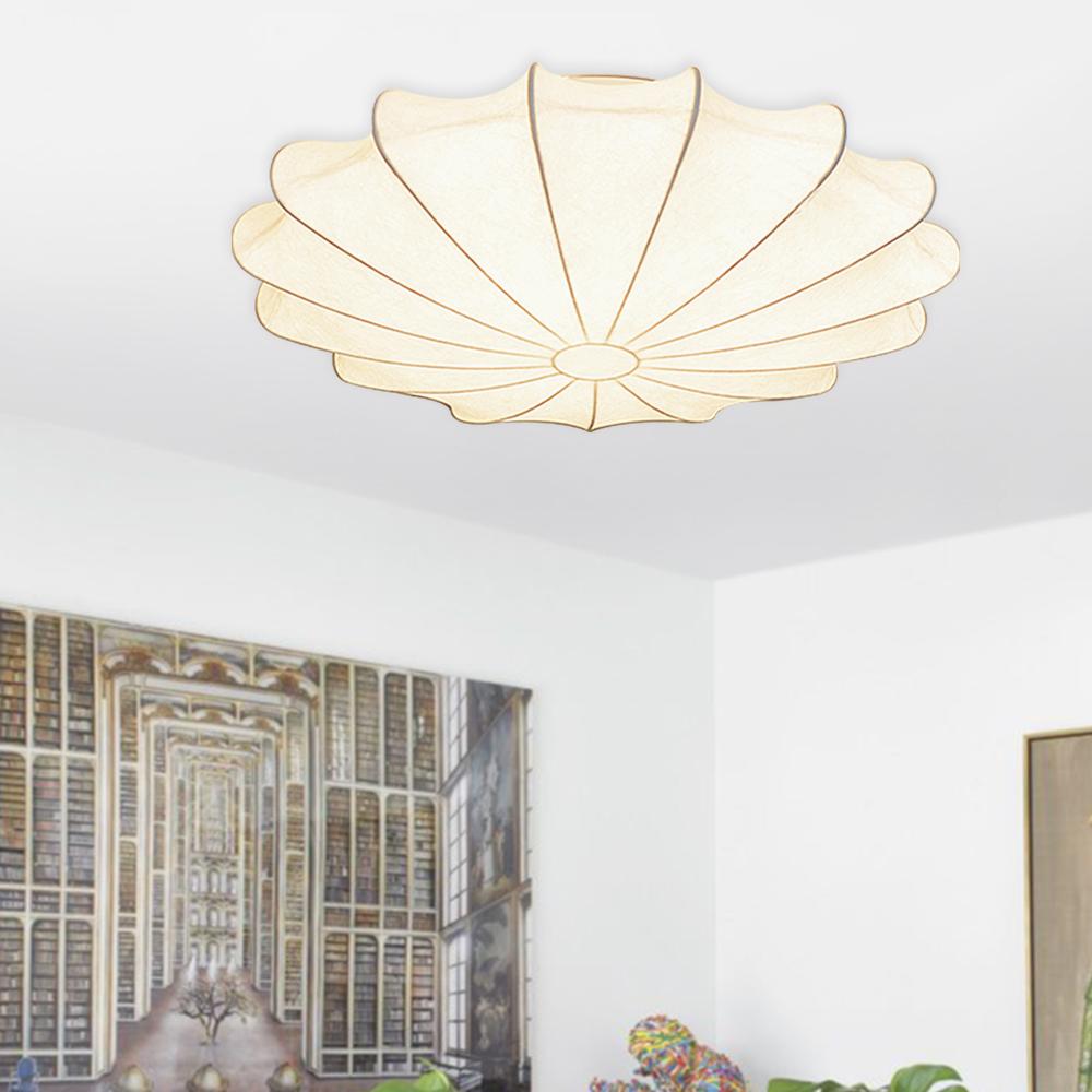 (OpenBox) Mid-Century Modern White Flush Mount Light