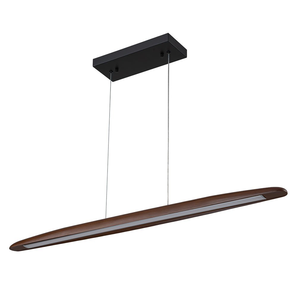 (OpenBox) Minimalist Linear Wood Dimmable LED Island Pendant