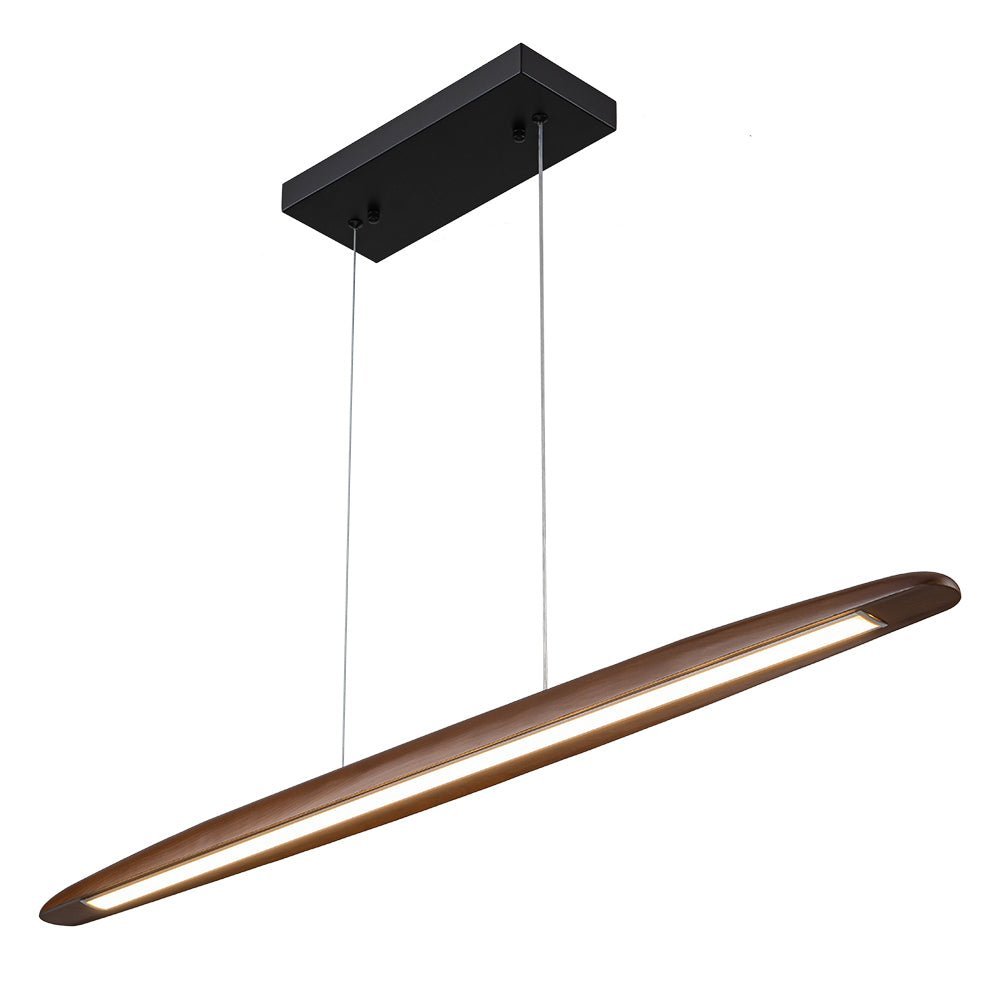 (OpenBox) Minimalist Linear Wood Dimmable LED Island Pendant