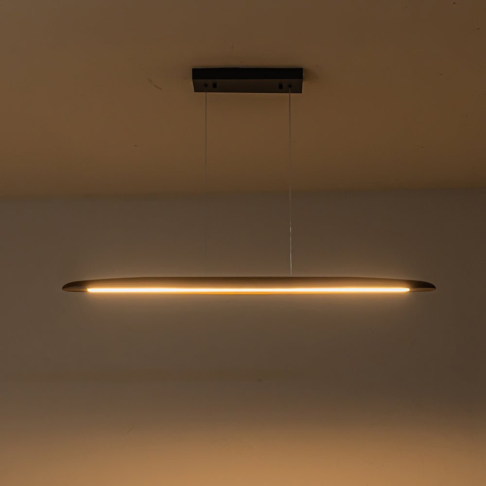 (OpenBox) Minimalist Linear Wood Dimmable LED Island Pendant