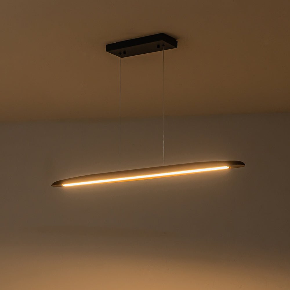 (OpenBox) Minimalist Linear Wood Dimmable LED Island Pendant