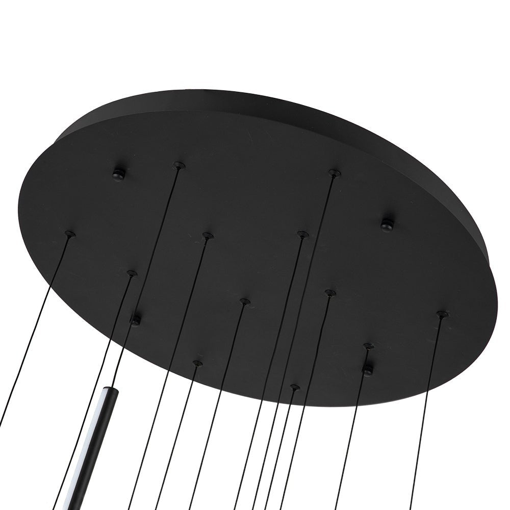(OpenBox) Modern 12-Light Black Cluster Tube LED Pendant Light