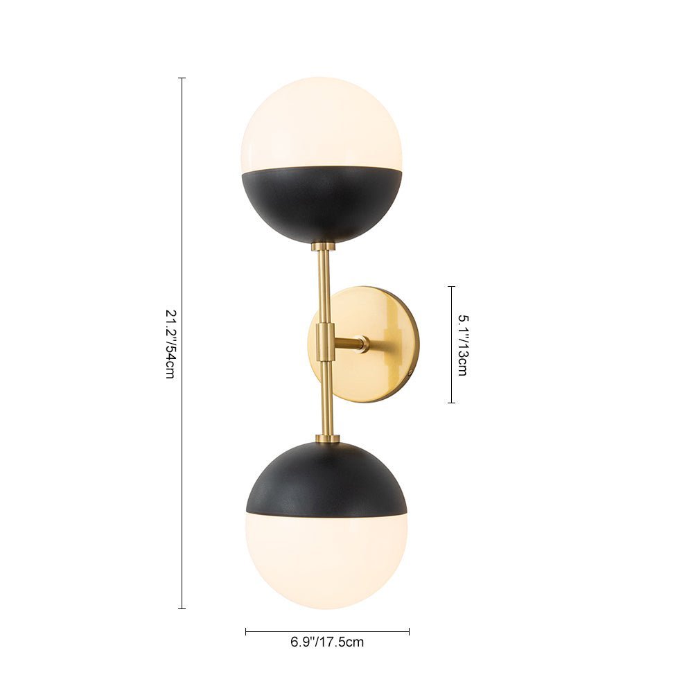 (OpenBox) Modern 2-Light Opal Glass Globe Wall Sconce