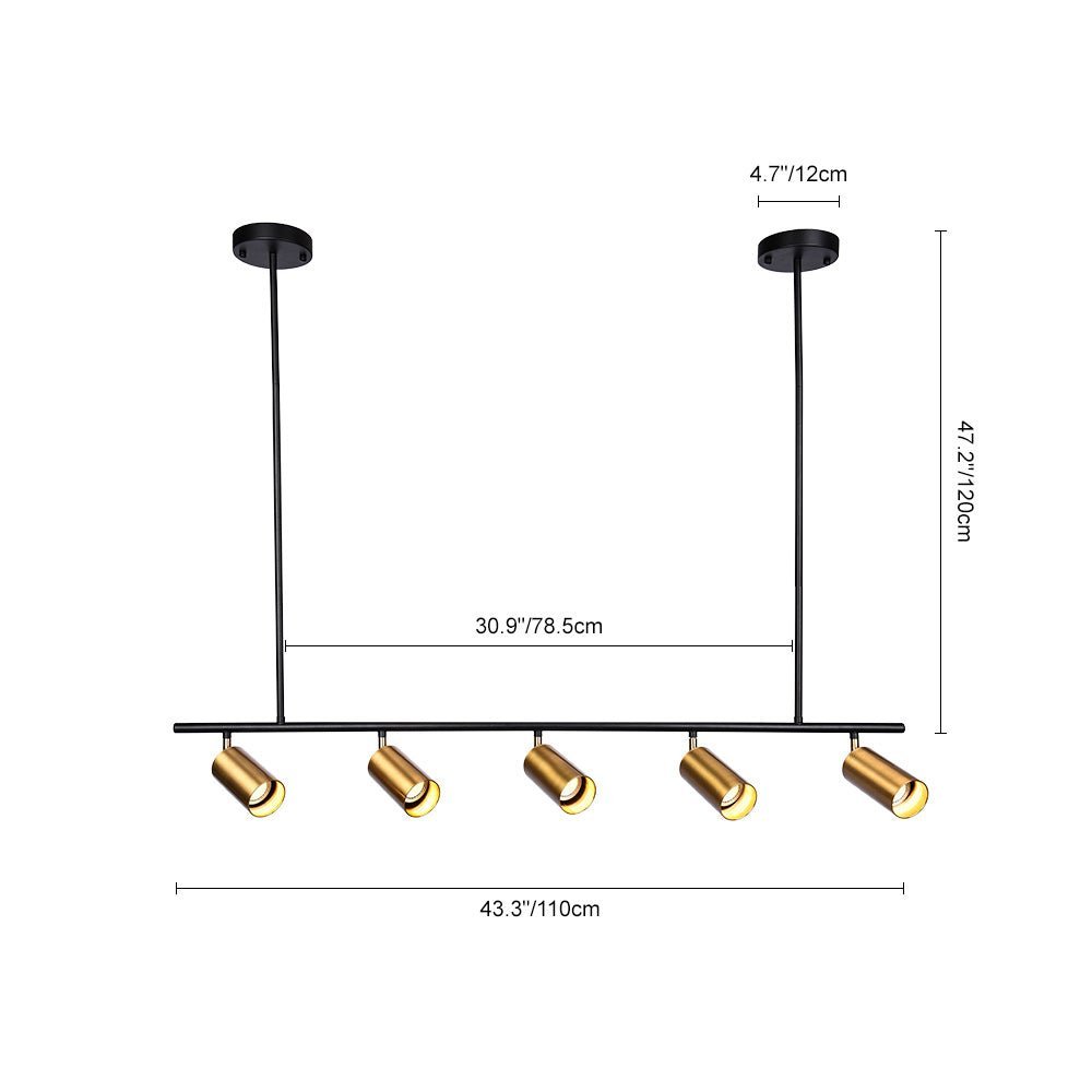 (OpenBox) Modern 5-Light Linear Semi Flush Track Light
