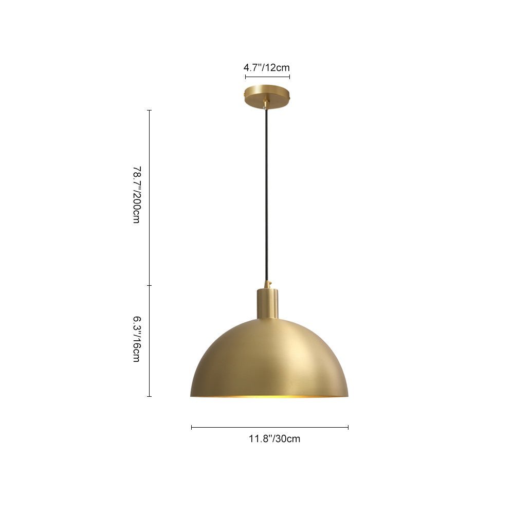 (OpenBox) Modern Brass Single Dome Pendant Light