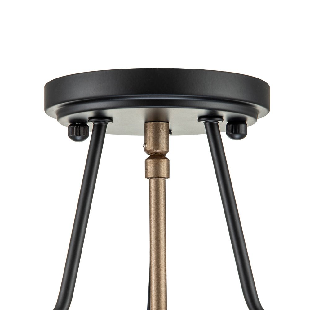 (OpenBox) Modern Farmhouse Drum Glass Semi Flush Mount